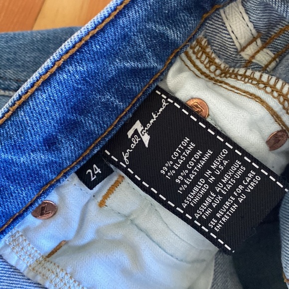 7 for All Mankind High Waist Cropped Straight Jeans 24 - Picture 4 of 6